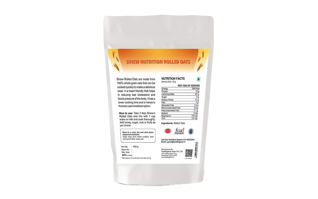 Sin Ew Rolled Oats    Pack  800 grams